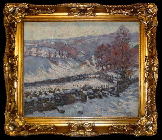 framed  Armand guillaumin Paysage de neige a Crozant, ta009-2